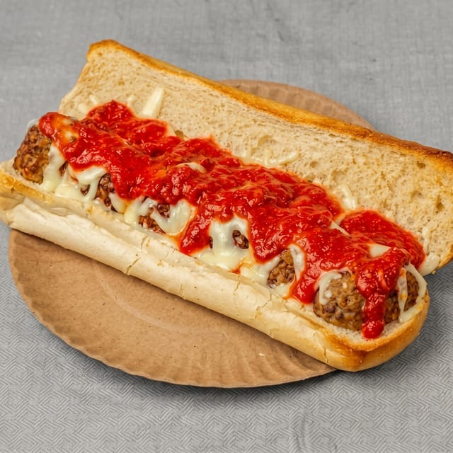 Meatball Parmigiana Hero.